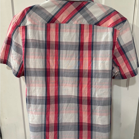 Original Penguin Plaid Shirt Size M Short Sleeve Button Up F1.2 - Picture 4 of 9